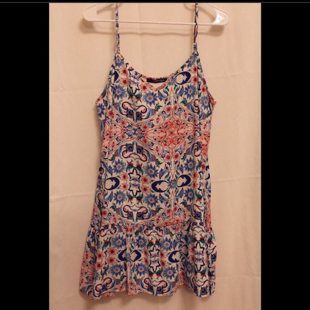 Cute sun dress with multicolored design pattern